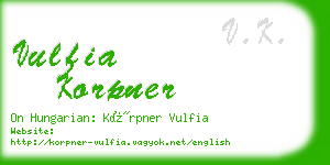 vulfia korpner business card